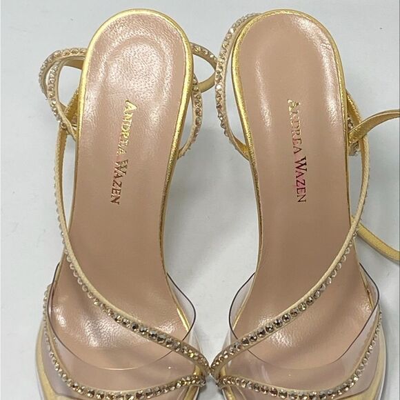 Andrea Wazen Leather & Crystal Pumps size 39.5 - Picture 10 of 13